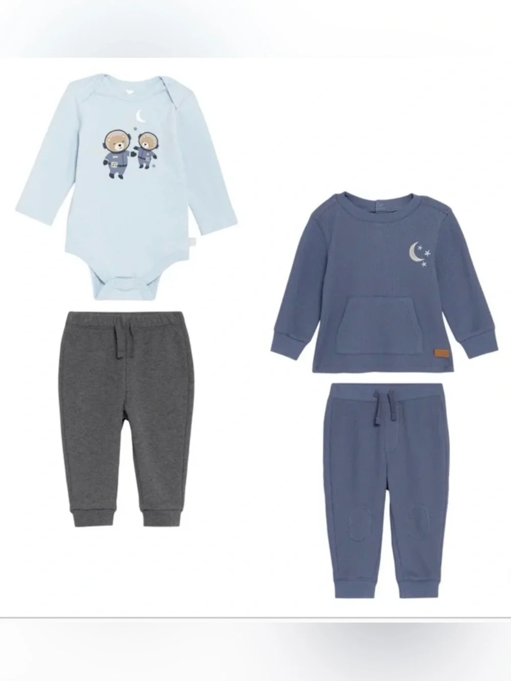 Koala Kids Boys Navy & Light Blue 2-Piece Matching Sets - Space Bear Print